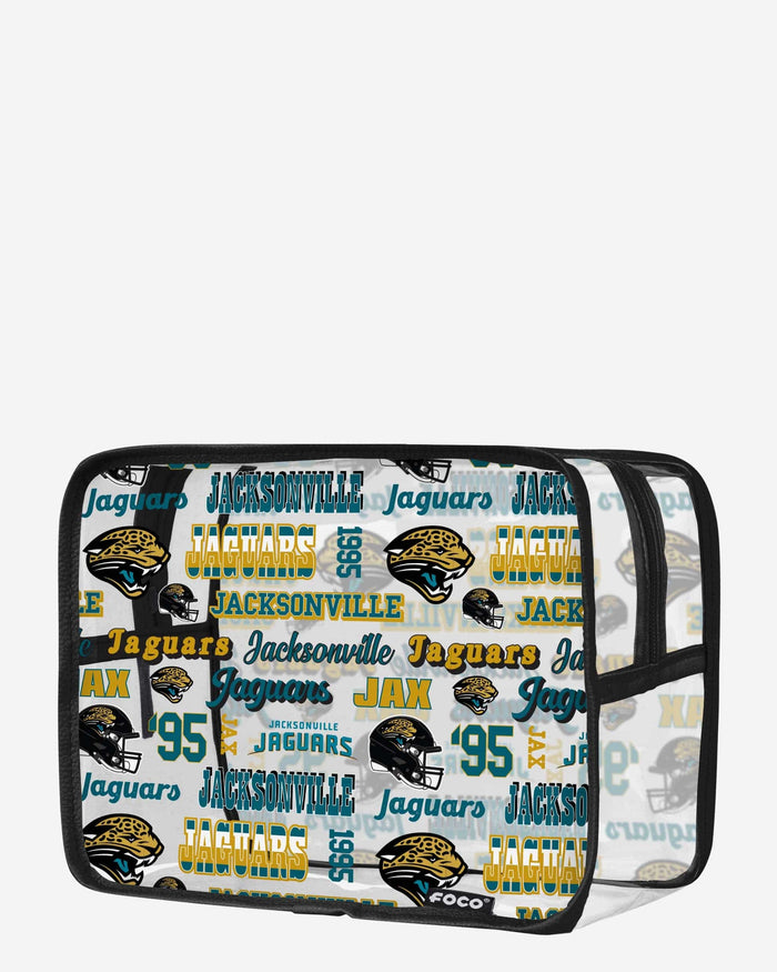 Jacksonville Jaguars Repeat Retro Print Clear Cosmetic Bag FOCO - FOCO.com