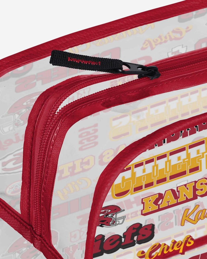 Kansas City Chiefs Repeat Retro Print Clear Cosmetic Bag FOCO - FOCO.com