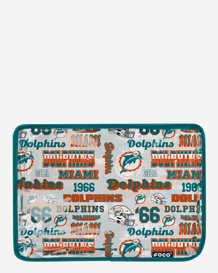 Miami Dolphins Repeat Retro Print Clear Cosmetic Bag FOCO - FOCO.com