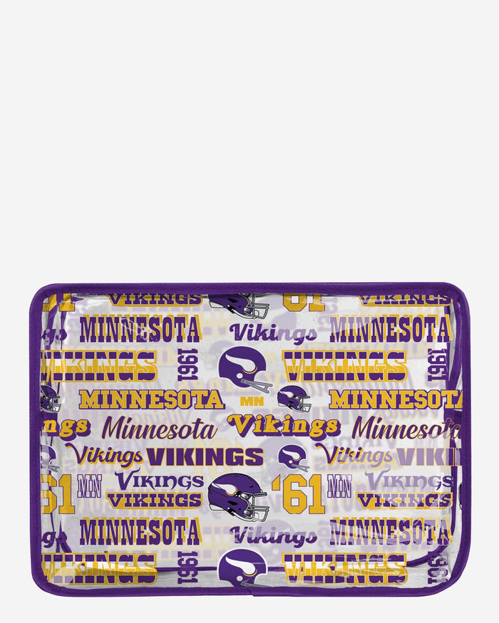 Minnesota Vikings Repeat Retro Print Clear Cosmetic Bag FOCO - FOCO.com