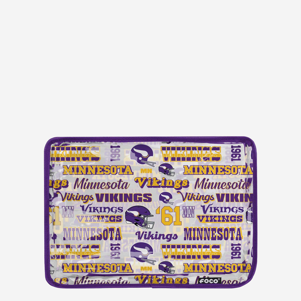 Minnesota Vikings Repeat Retro Print Clear Cosmetic Bag FOCO - FOCO.com