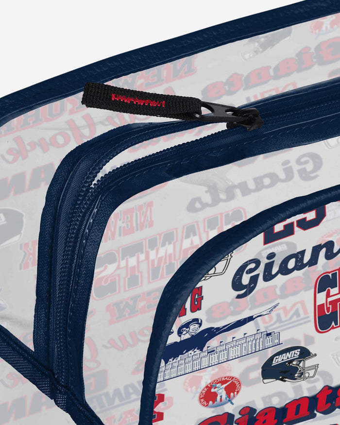 New York Giants Repeat Retro Print Clear Cosmetic Bag FOCO - FOCO.com