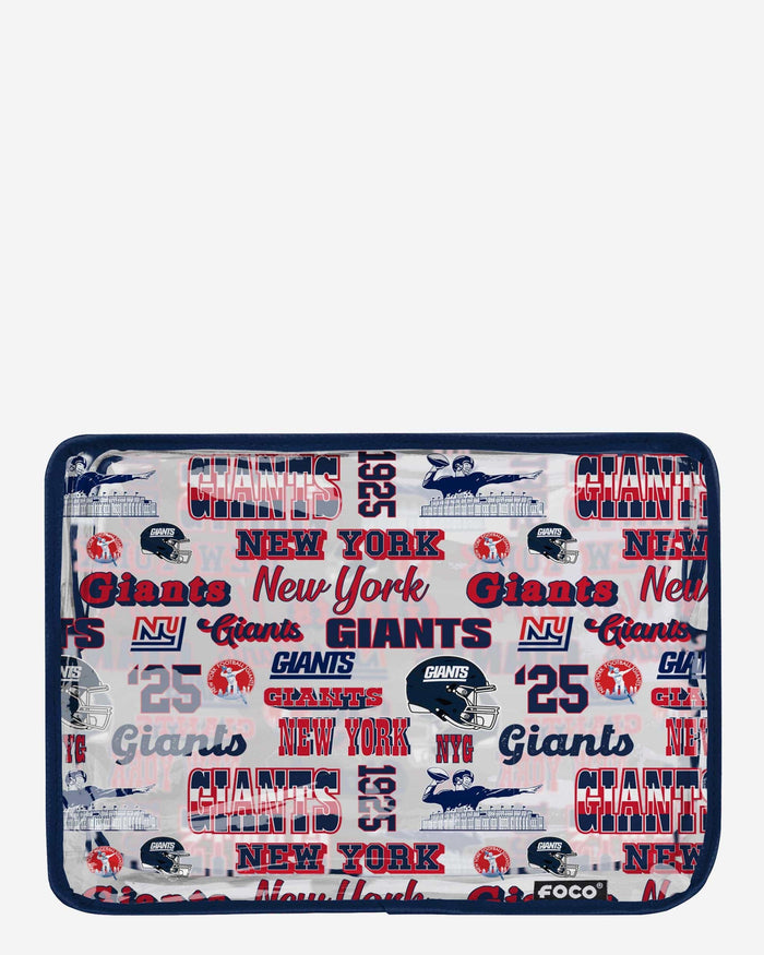 New York Giants Repeat Retro Print Clear Cosmetic Bag FOCO - FOCO.com