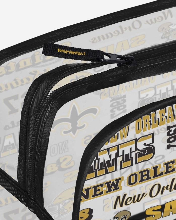 New Orleans Saints Repeat Retro Print Clear Cosmetic Bag FOCO - FOCO.com