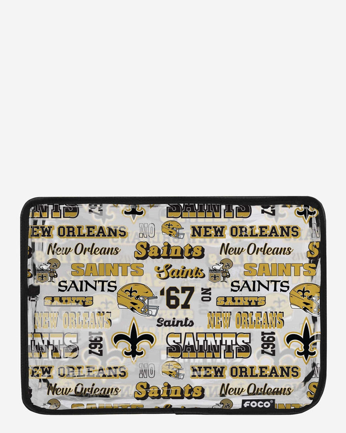 New Orleans Saints Repeat Retro Print Clear Cosmetic Bag FOCO - FOCO.com