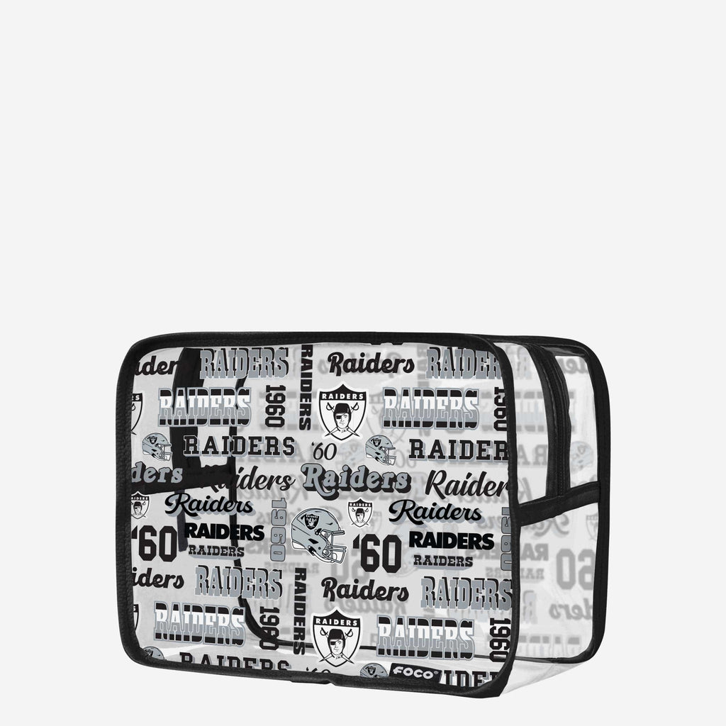 Las Vegas Raiders Repeat Retro Print Clear Cosmetic Bag FOCO - FOCO.com