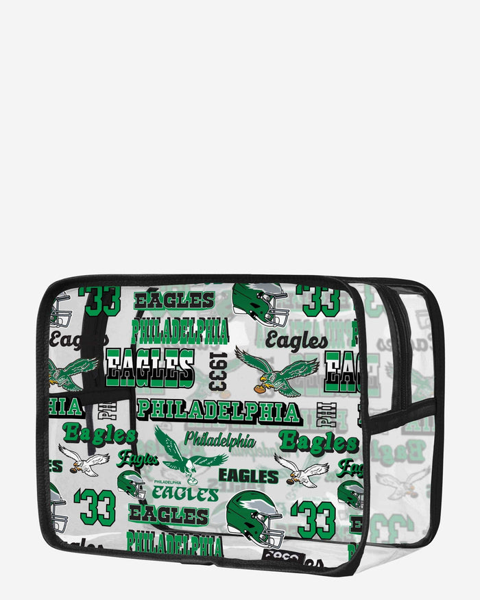 Philadelphia Eagles Repeat Retro Print Clear Cosmetic Bag FOCO - FOCO.com