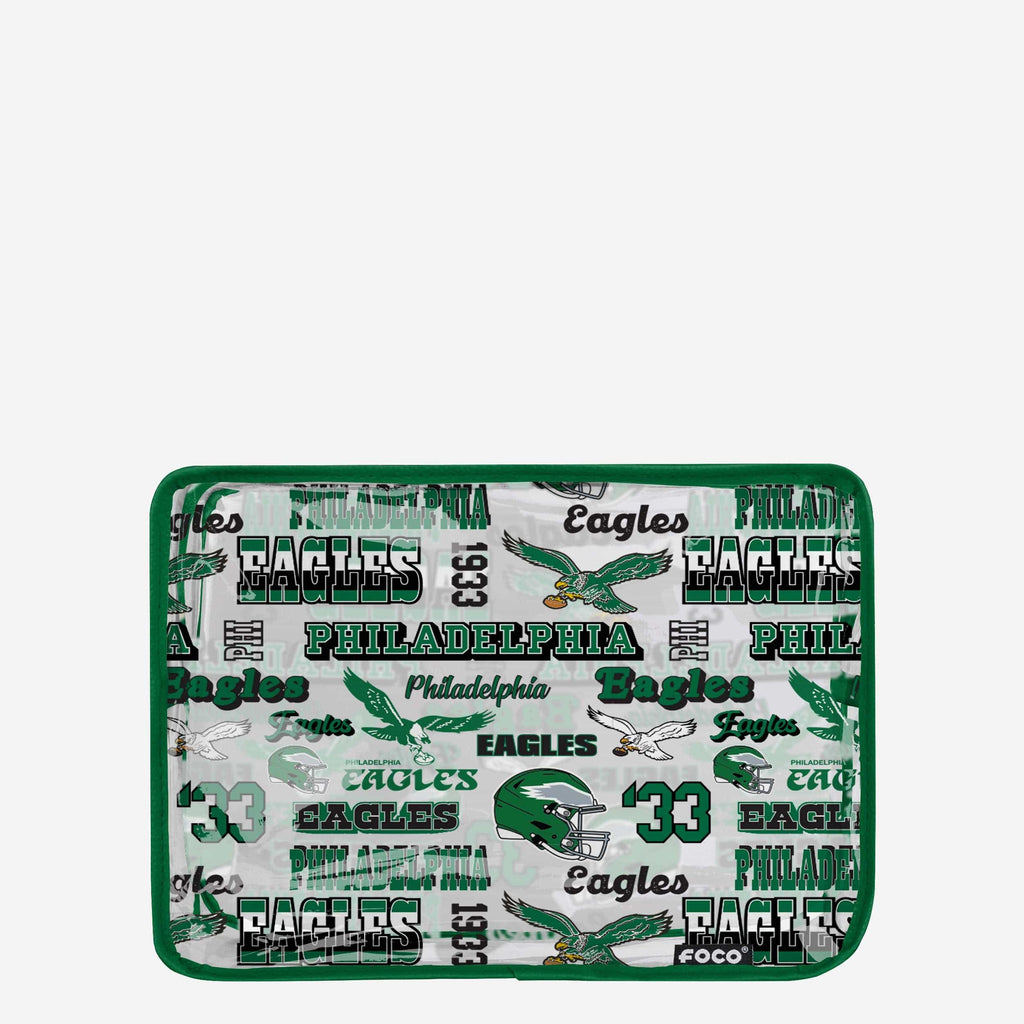 Philadelphia Eagles Repeat Retro Print Clear Cosmetic Bag FOCO - FOCO.com