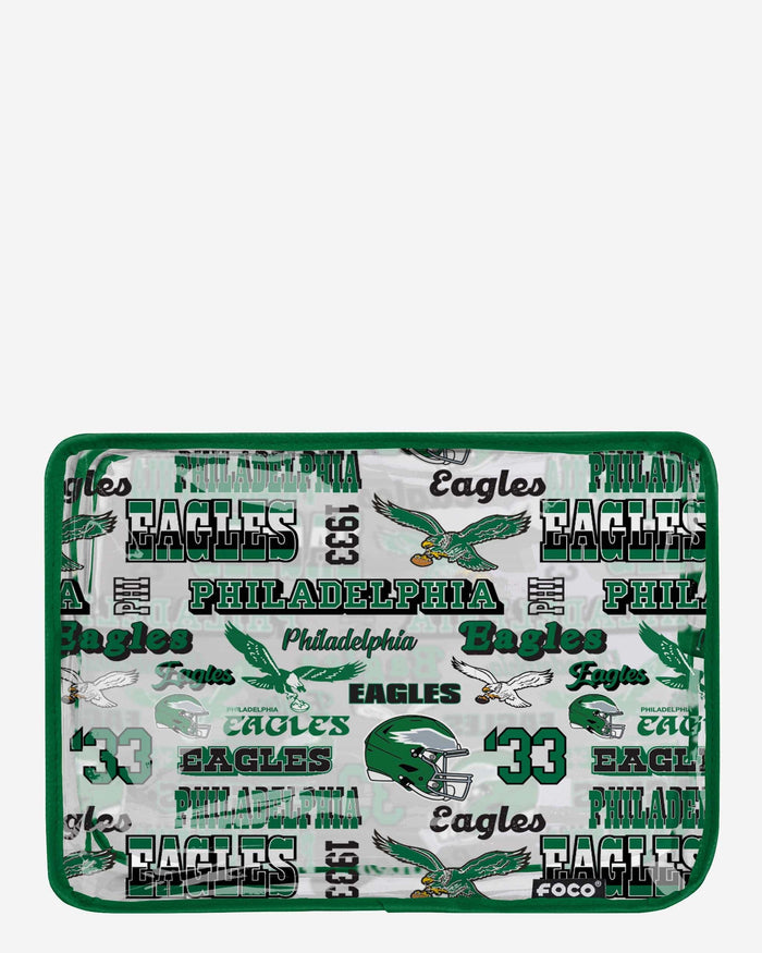 Philadelphia Eagles Repeat Retro Print Clear Cosmetic Bag FOCO - FOCO.com