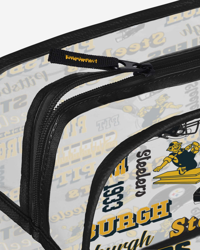 Pittsburgh Steelers Repeat Retro Print Clear Cosmetic Bag FOCO - FOCO.com