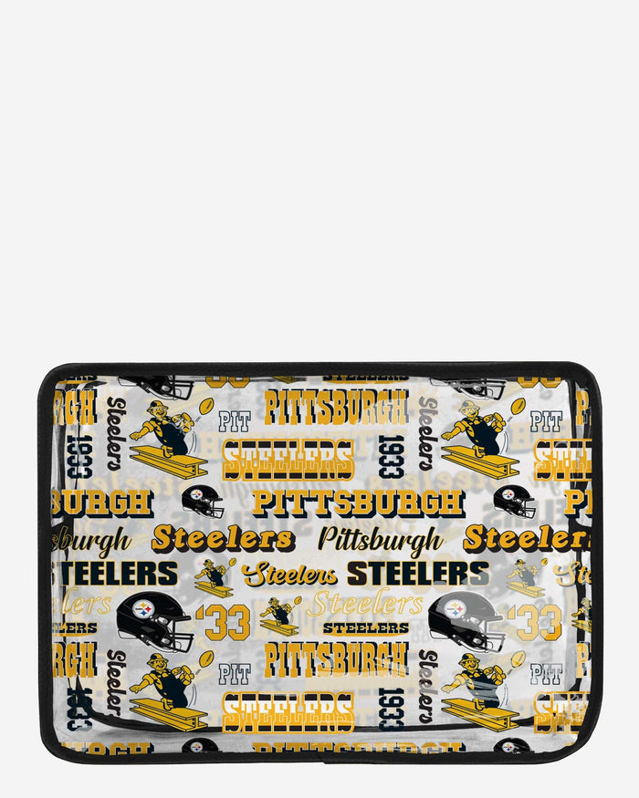 Pittsburgh Steelers Repeat Retro Print Clear Cosmetic Bag FOCO - FOCO.com