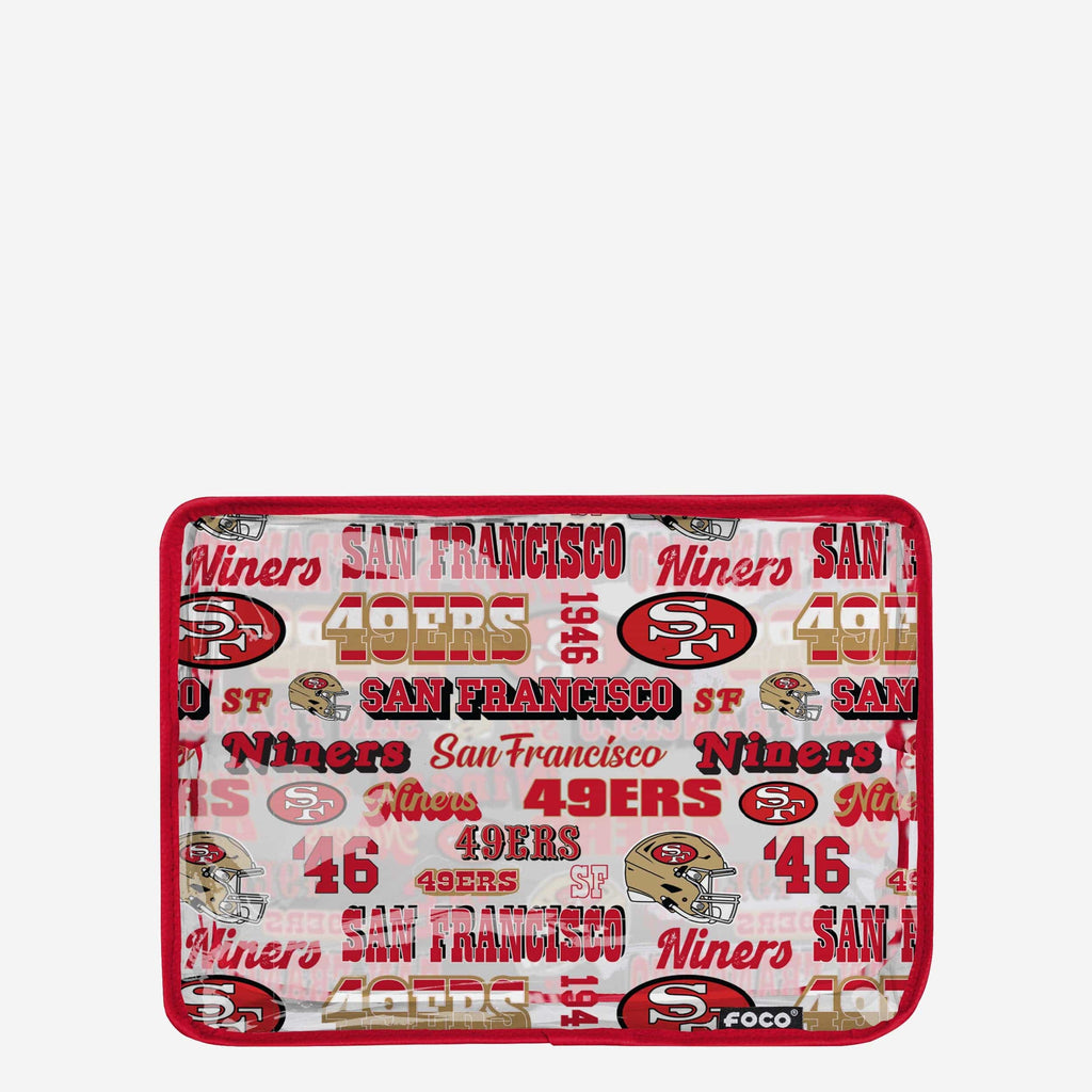 San Francisco 49ers Repeat Retro Print Clear Cosmetic Bag FOCO - FOCO.com