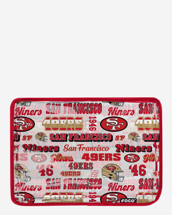 San Francisco 49ers Repeat Retro Print Clear Cosmetic Bag FOCO - FOCO.com