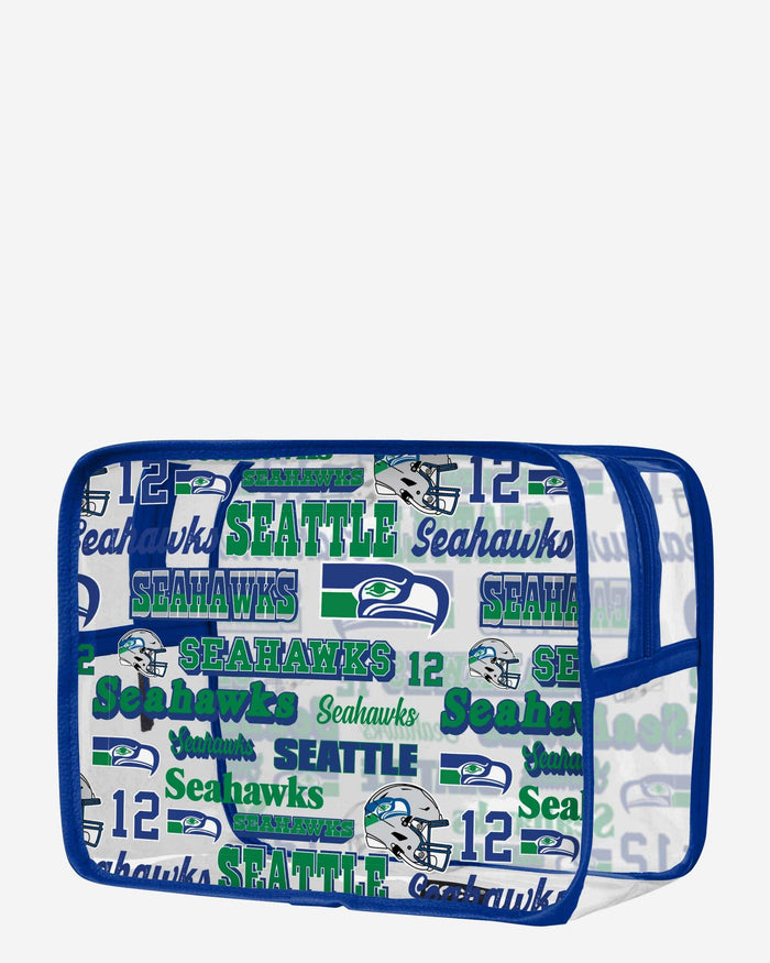 Seattle Seahawks Repeat Retro Print Clear Cosmetic Bag FOCO - FOCO.com