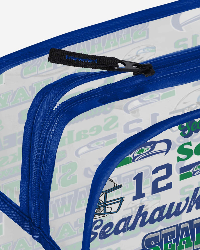 Seattle Seahawks Repeat Retro Print Clear Cosmetic Bag FOCO - FOCO.com