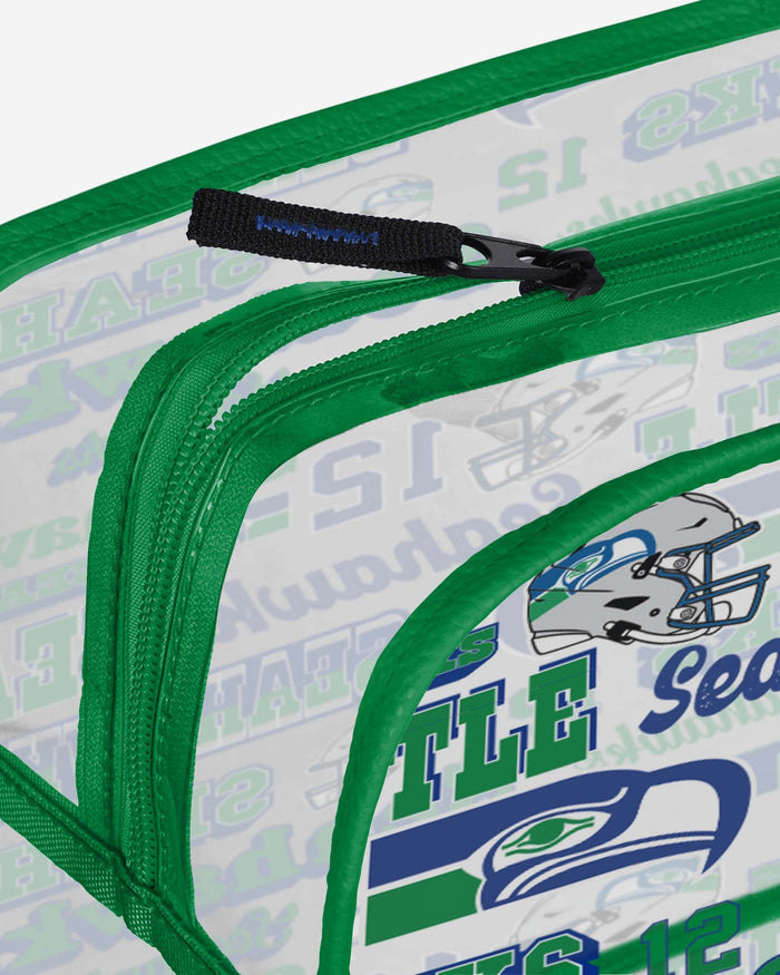 Seattle Seahawks Repeat Retro Print Clear Cosmetic Bag FOCO - FOCO.com