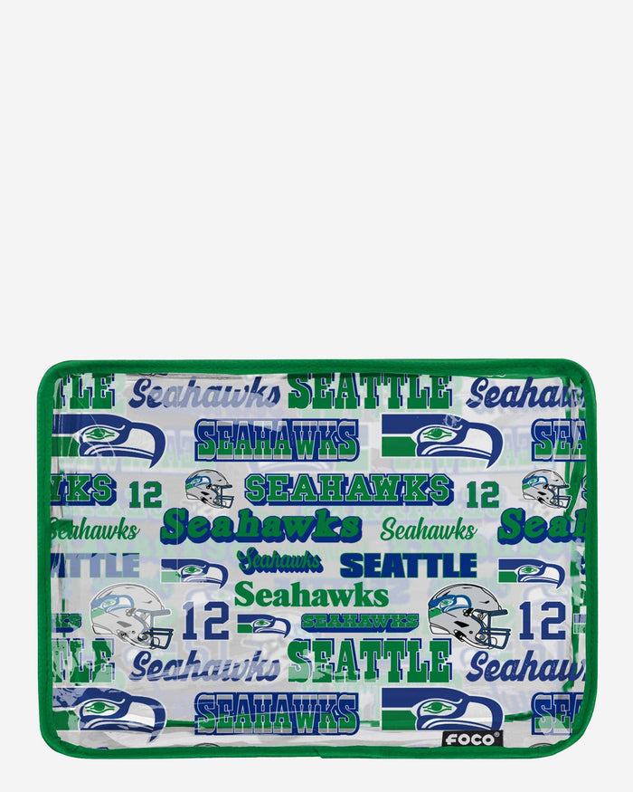 Seattle Seahawks Repeat Retro Print Clear Cosmetic Bag FOCO - FOCO.com