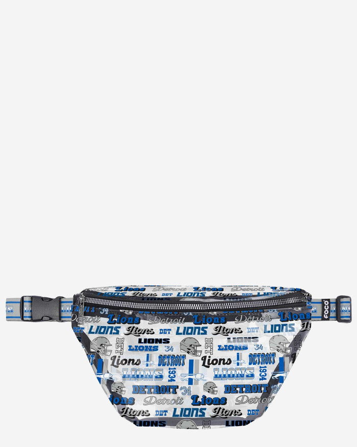 Detroit Lions Repeat Retro Print Clear Fanny Pack FOCO - FOCO.com