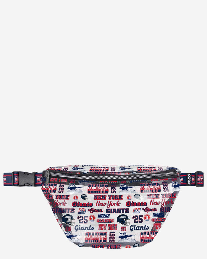 New York Giants Repeat Retro Print Clear Fanny Pack FOCO - FOCO.com