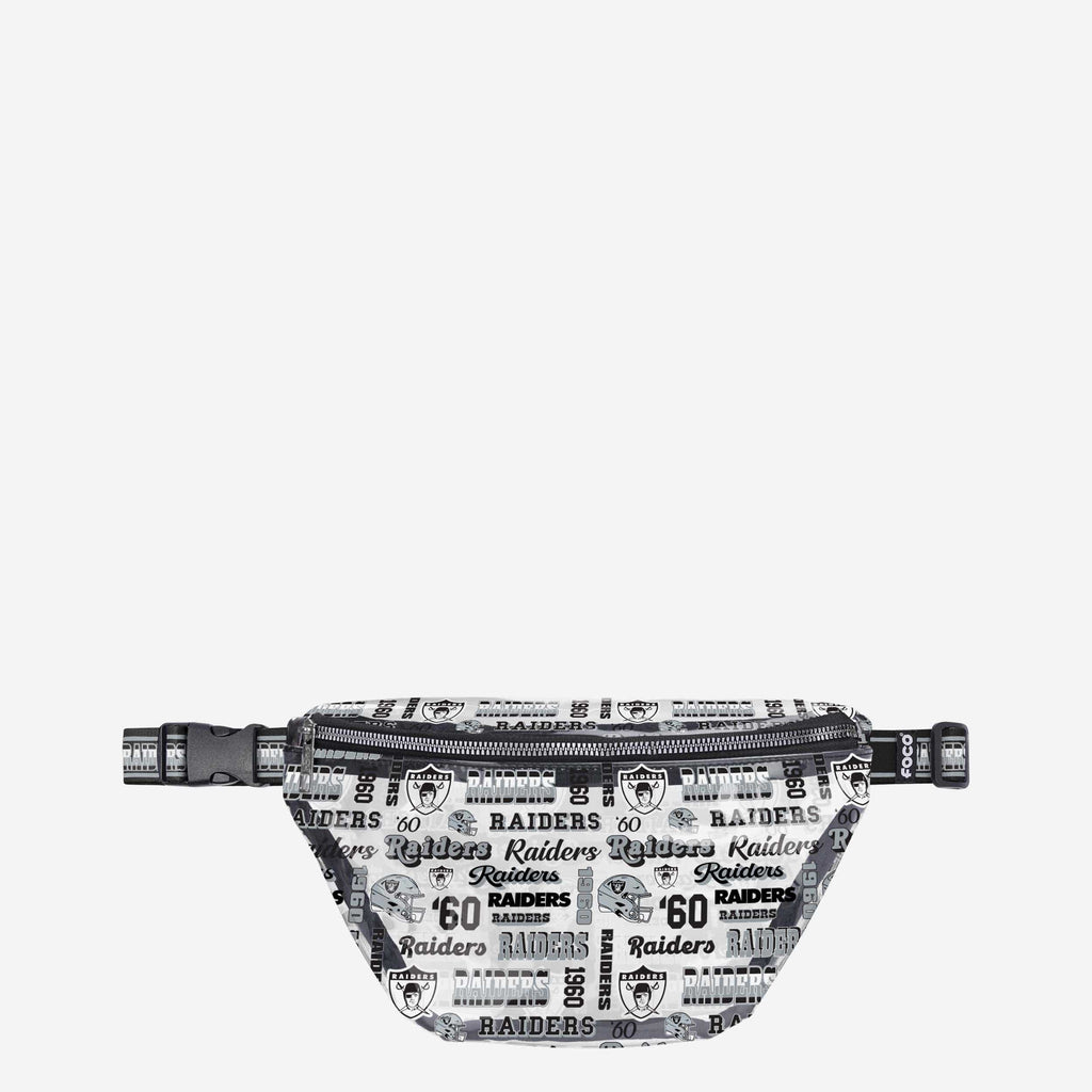 Las Vegas Raiders Repeat Retro Print Clear Fanny Pack FOCO - FOCO.com