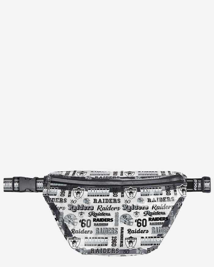 Las Vegas Raiders Repeat Retro Print Clear Fanny Pack FOCO - FOCO.com