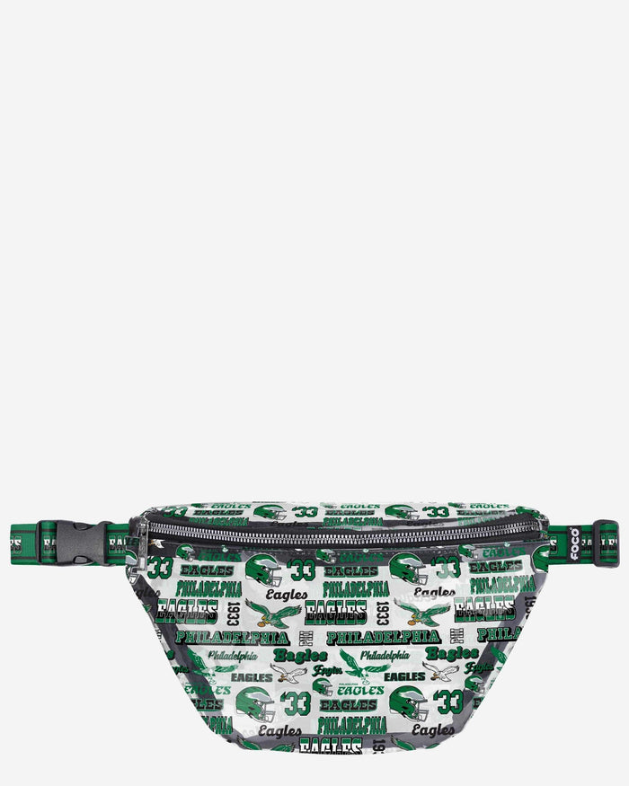 Philadelphia Eagles Repeat Retro Print Clear Fanny Pack FOCO - FOCO.com