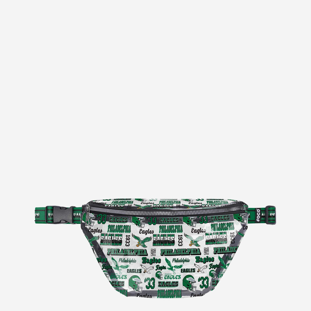 Philadelphia Eagles Repeat Retro Print Clear Fanny Pack FOCO - FOCO.com