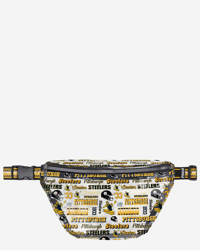 Pittsburgh Steelers Repeat Retro Print Clear Fanny Pack FOCO - FOCO.com