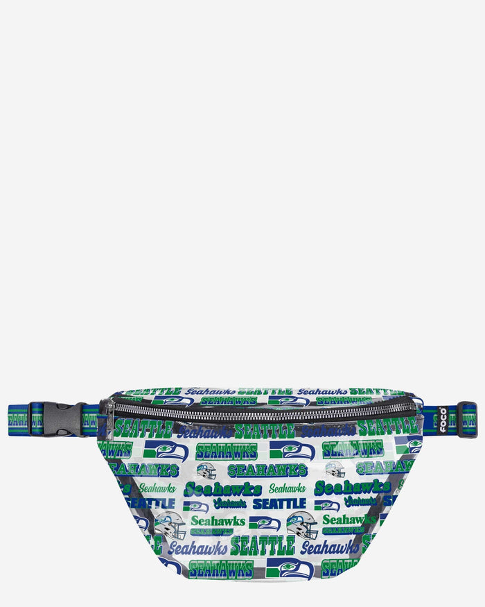 Seattle Seahawks Repeat Retro Print Clear Fanny Pack FOCO - FOCO.com