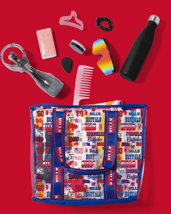 Buffalo Bills Repeat Retro Print Clear Tote Bag FOCO - FOCO.com