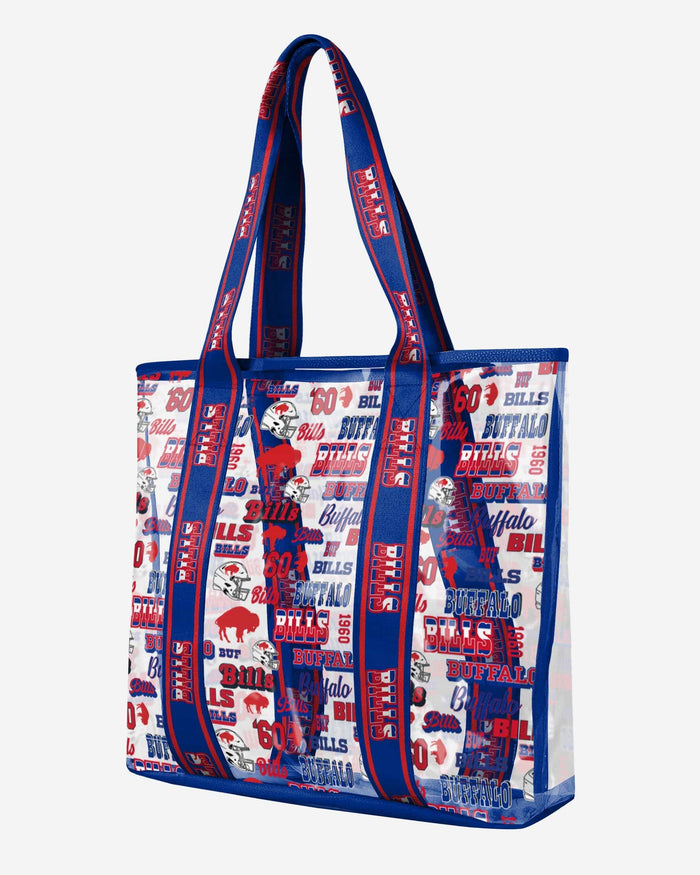 Buffalo Bills Repeat Retro Print Clear Tote Bag FOCO - FOCO.com