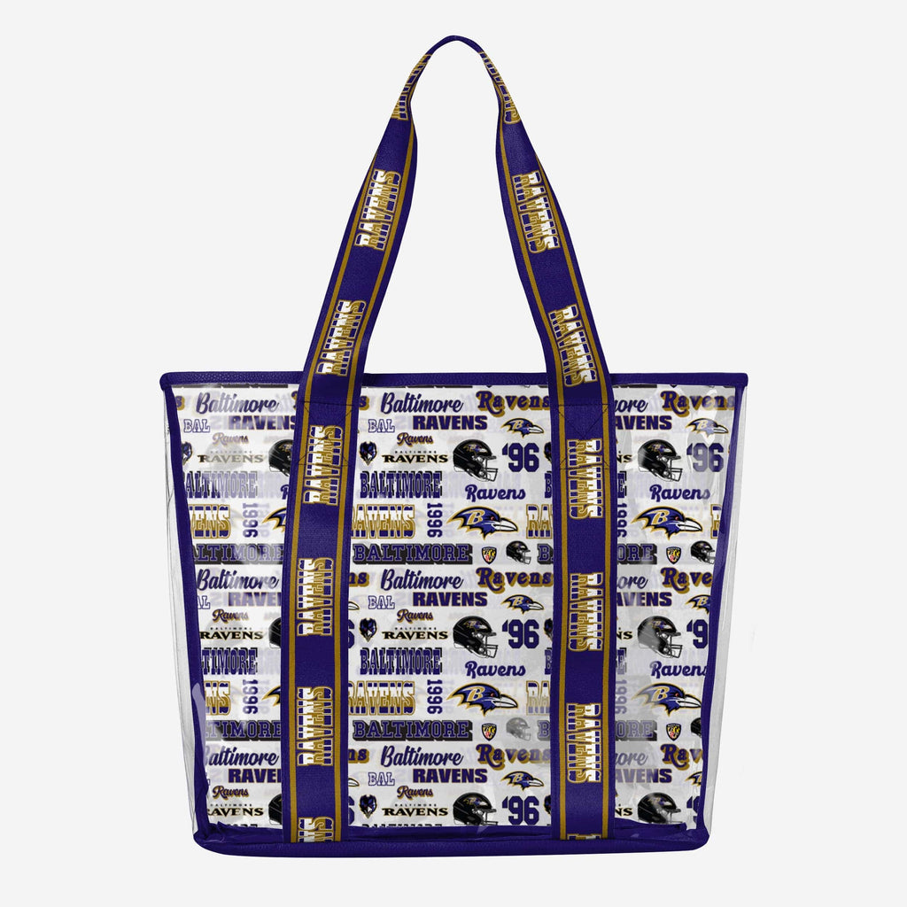 Baltimore Ravens Repeat Retro Print Clear Tote Bag FOCO - FOCO.com