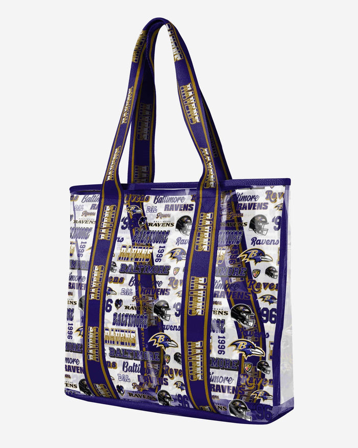 Baltimore Ravens Repeat Retro Print Clear Tote Bag FOCO - FOCO.com