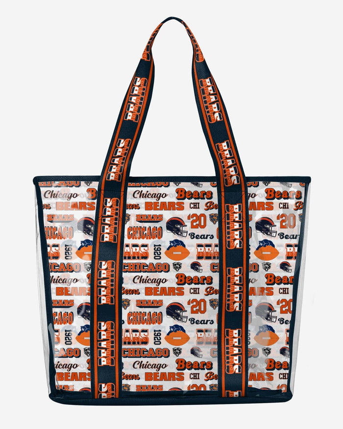 Chicago Bears Repeat Retro Print Clear Tote Bag FOCO - FOCO.com