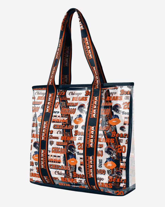 Chicago Bears Repeat Retro Print Clear Tote Bag FOCO - FOCO.com