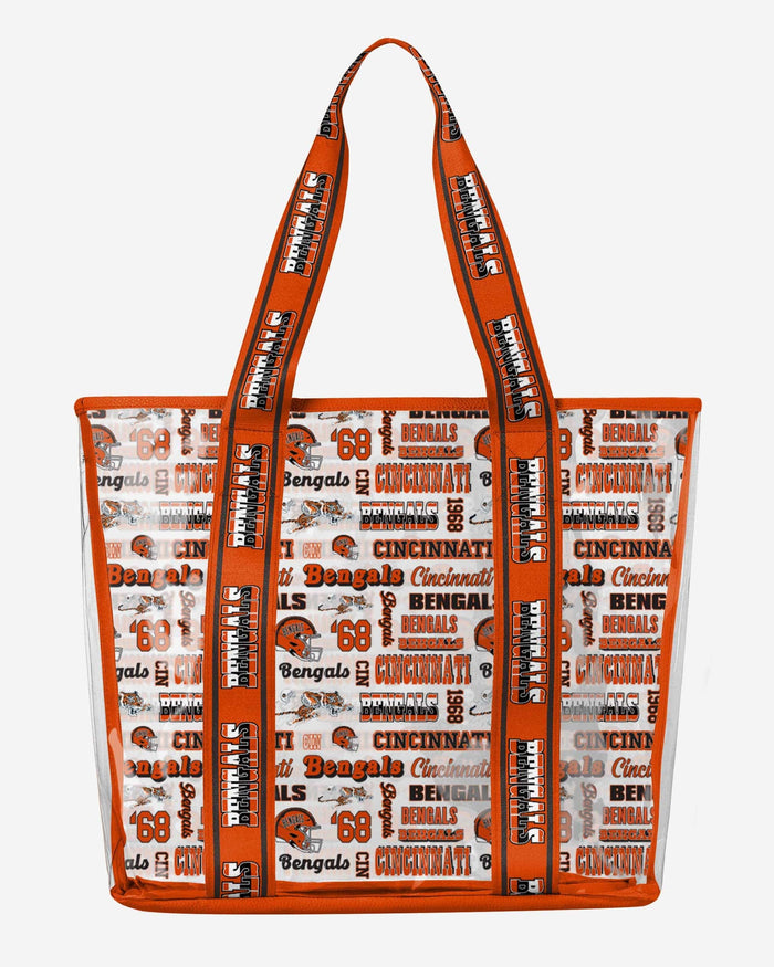 Cincinnati Bengals Repeat Retro Print Clear Tote Bag FOCO - FOCO.com