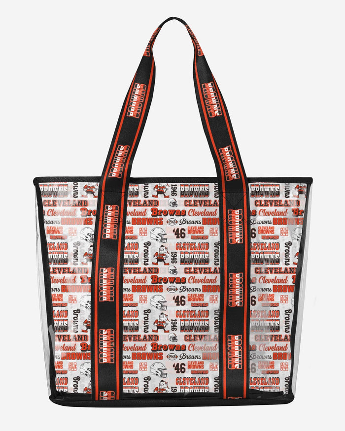 Cleveland Browns Repeat Retro Print Clear Tote Bag FOCO - FOCO.com