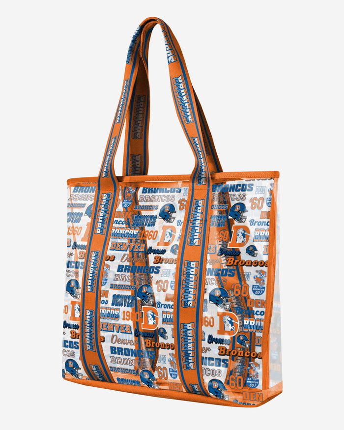 Denver Broncos Repeat Retro Print Clear Tote Bag FOCO - FOCO.com