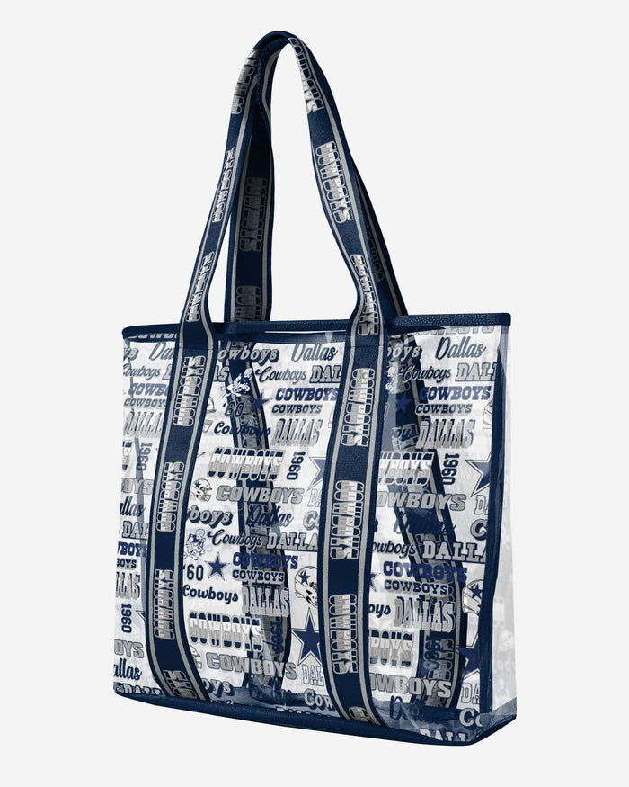 Dallas Cowboys Repeat Retro Print Clear Tote Bag FOCO - FOCO.com