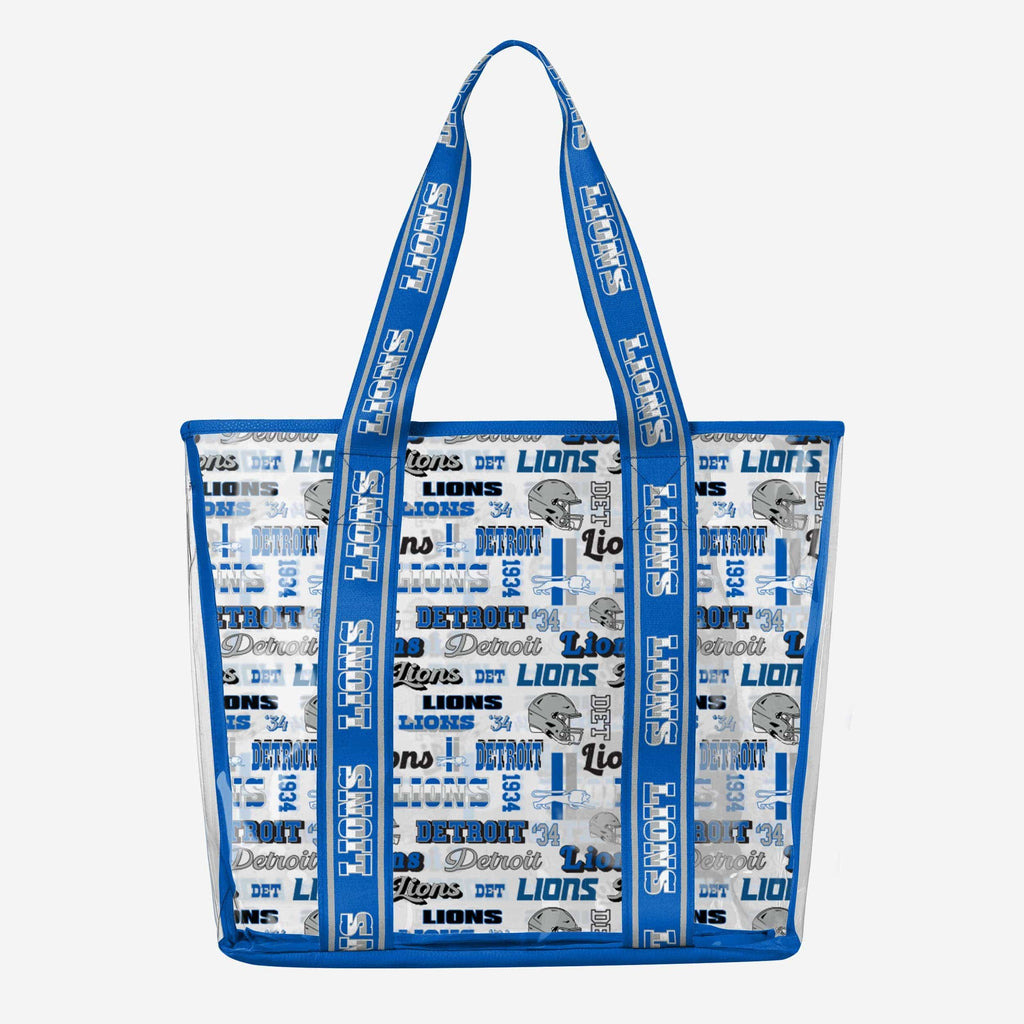 Detroit Lions Repeat Retro Print Clear Tote Bag FOCO - FOCO.com