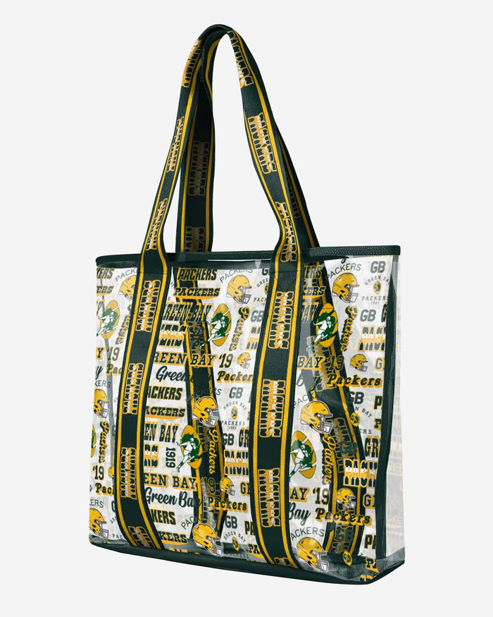 Green Bay Packers Repeat Retro Print Clear Tote Bag FOCO - FOCO.com