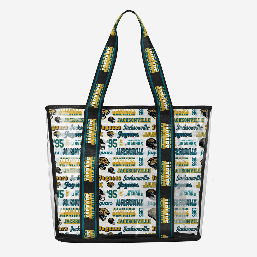 Jacksonville Jaguars Repeat Retro Print Clear Tote Bag FOCO - FOCO.com