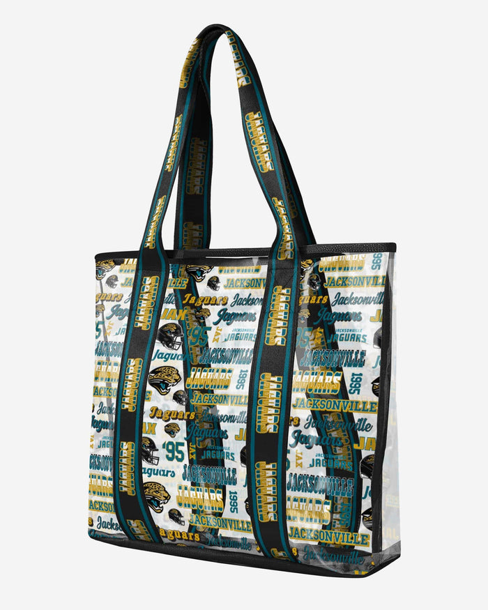 Jacksonville Jaguars Repeat Retro Print Clear Tote Bag FOCO - FOCO.com