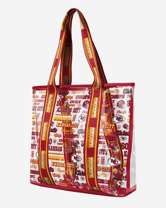 Kansas City Chiefs Repeat Retro Print Clear Tote Bag FOCO - FOCO.com