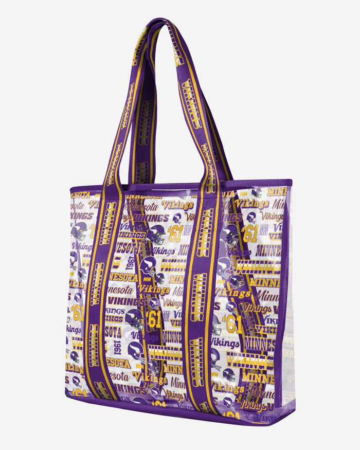 Minnesota Vikings Repeat Retro Print Clear Tote Bag FOCO - FOCO.com