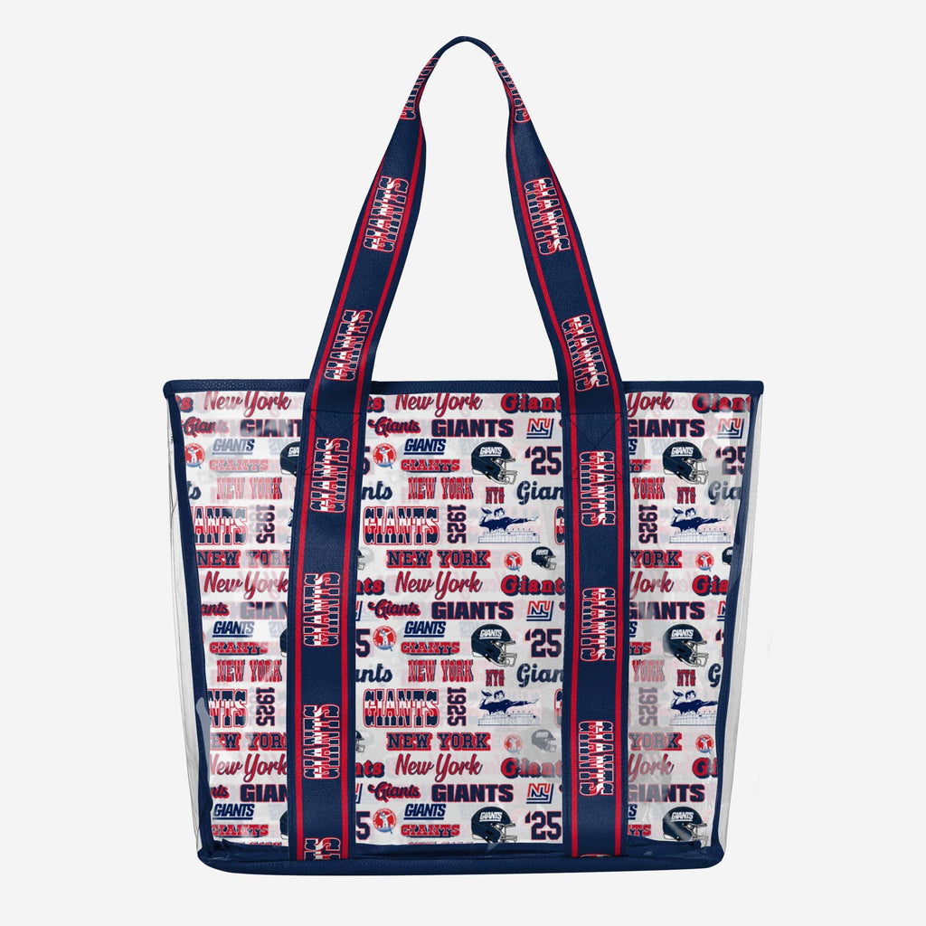 New York Giants Repeat Retro Print Clear Tote Bag FOCO - FOCO.com