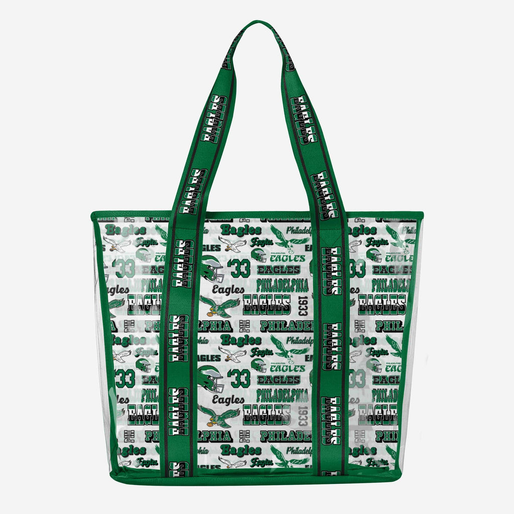 Philadelphia Eagles Repeat Retro Print Clear Tote Bag FOCO - FOCO.com