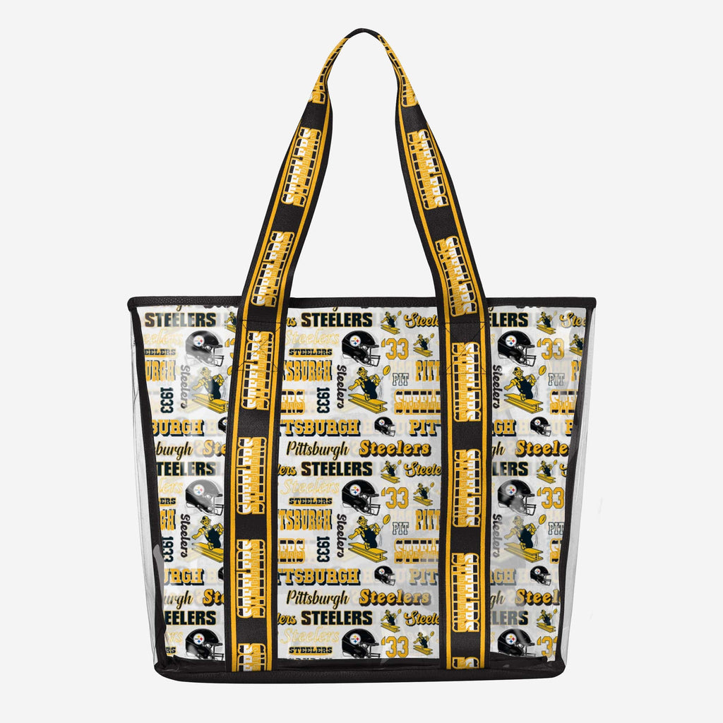 Pittsburgh Steelers Repeat Retro Print Clear Tote Bag FOCO - FOCO.com