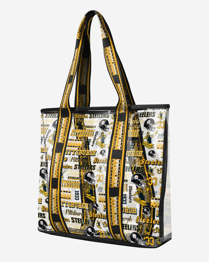 Pittsburgh Steelers Repeat Retro Print Clear Tote Bag FOCO - FOCO.com