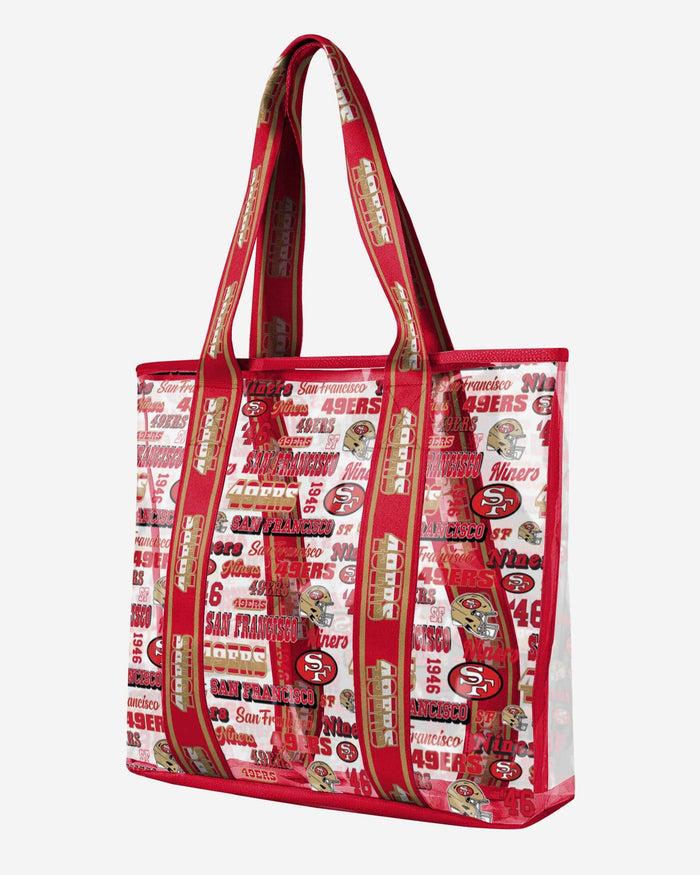 San Francisco 49ers Repeat Retro Print Clear Tote Bag FOCO - FOCO.com